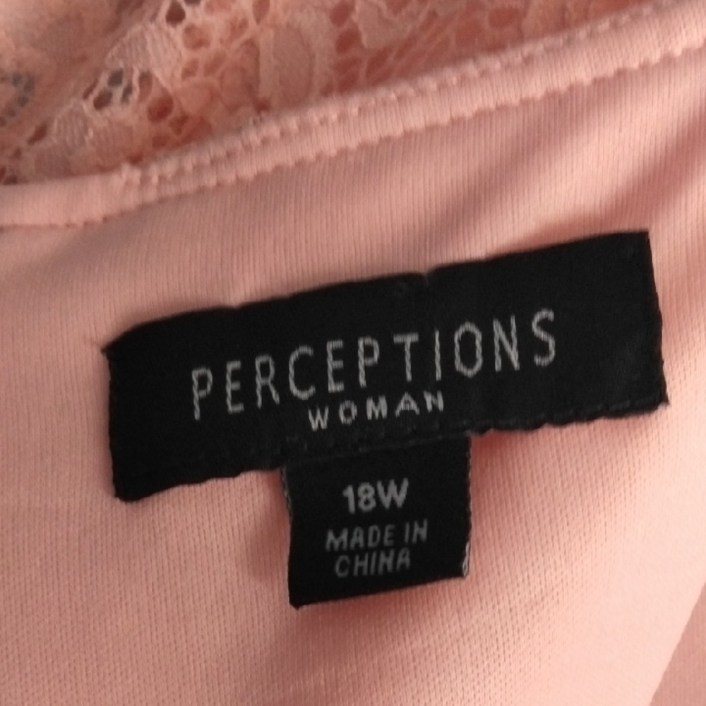 Perceptions Pink Flutter Sleeve Ruffled Blouse - Picture 2 of 5